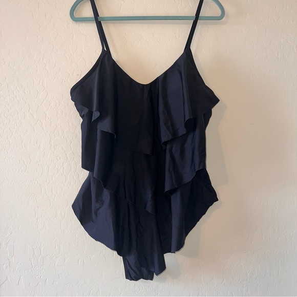 Chic Soul Other - Chicsoul Black ruffle front one piece bathing suit xxxl